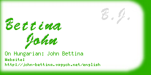 bettina john business card